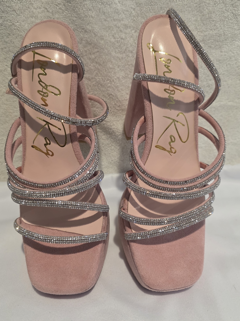 London Rag Pink Strappy Platform Block Heel Sandal - Picture 3 of 10